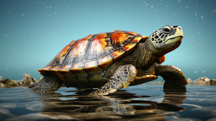 Fototapeta na wymiar Turtle Concept Illustration