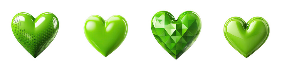 Holiday bright green heart Hyperrealistic Highly Detailed Isolated On Transparent Background Png File
