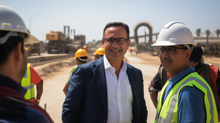 Minister at construction side