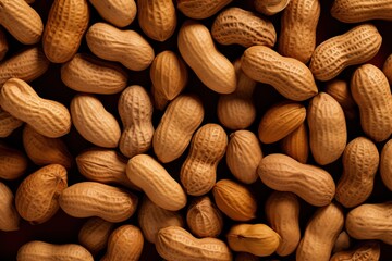 Fototapeta premium Peanuts on a dark background. Close-up of nuts.