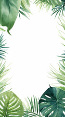 summer tropical leaf frame Tropical palm illustration