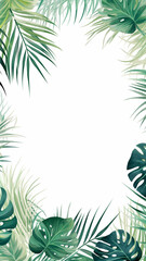 Fototapeta na wymiar summer tropical leaf frame Tropical palm leaves design