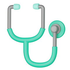 3d stethoscope icon. Rendering illustration