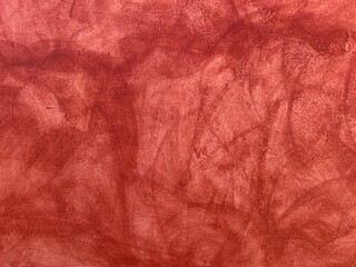 Red plaster wall with cracks and washed-out texture background in Oaxaca, Mexico - obrazy, fototapety, plakaty