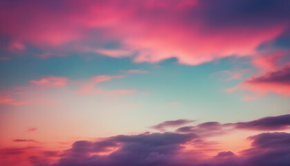 Naklejka na ściany i meble Colorful cloudy sky at sunset.