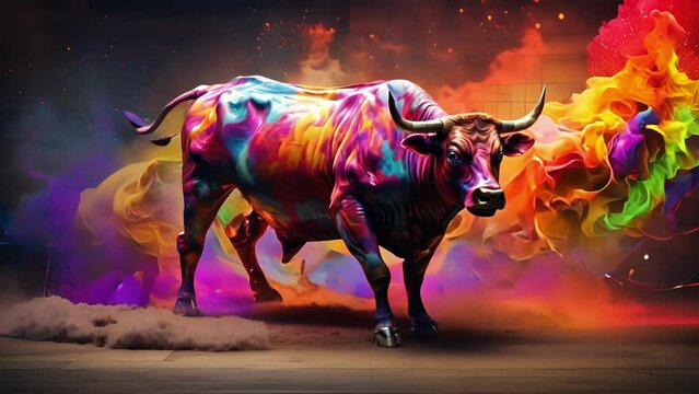 A colorful and dynamic chart displaying the energy of a bull market .