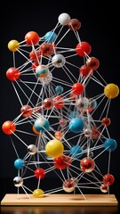 A visually stunning molecular model displays the delicate interconnections between atoms, resembling an intricate web of elements.