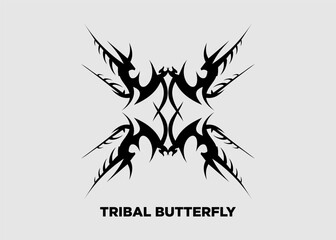Vector illustration of tribal butterfly