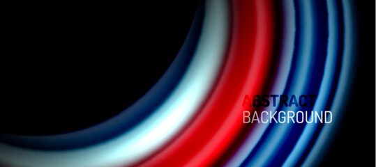 Rainbow color wave lines on black. Techno or business abstract background for posters, covers, banners, brochures, websites