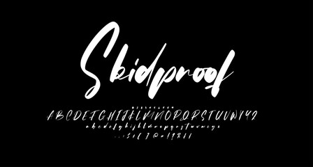 skidproof handwritten script sign font script vector lettering. typography. Motivational quote. Calligraphy postcard poster graphic design lettering element