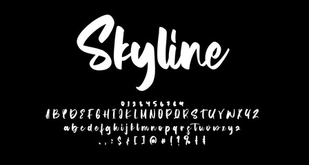 skyline script sign font script vector lettering. typography. Motivational quote. Calligraphy postcard poster graphic design lettering element