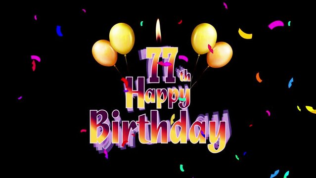 Happy Birthday 77th Celebration Colorfull Fireworks Logo Design Videos