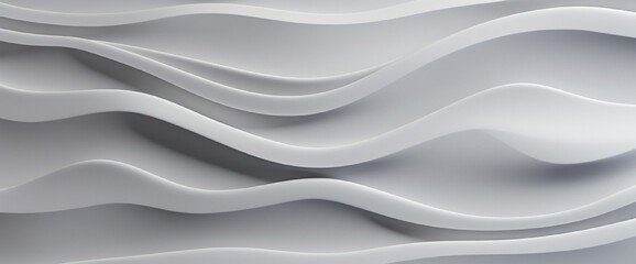 Obraz premium Abstract waves and fluid lines in shades of gray create a minimalist yet impactful 3D wall decor, offering a sense of tranquility and simplicity.