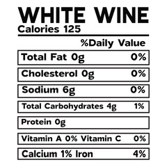 White Wine Nutrition Facts SVG