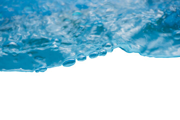 Bluewater bubbles on the surface ripples. Defocus blurred transparent white-black colored clear...