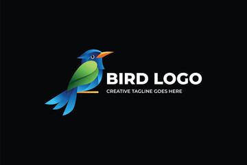 Bird Nature Flat Logo Template