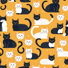 Obraz premium seamless pattern with cats