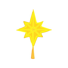 gold christmas star cartoon. ornament merry, festive bright, night golden gold christmas star sign. isolated symbol vector illustration