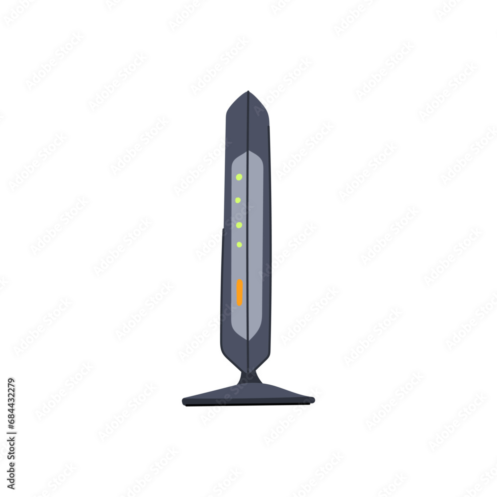 Poster technology dsl modem cartoon. router communication, wireless web, wlan a technology dsl modem sign. 