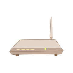 internet dsl modem cartoon. technology router, communication wireless, web wlan internet dsl modem sign. isolated symbol vector illustration