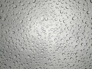 Perfect Rain Drops on Glass Sunroof Raining Weather Storm Flood Water Grey Sky Background