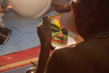 Senior kathakali artist rare shots - obrazy, fototapety, plakaty