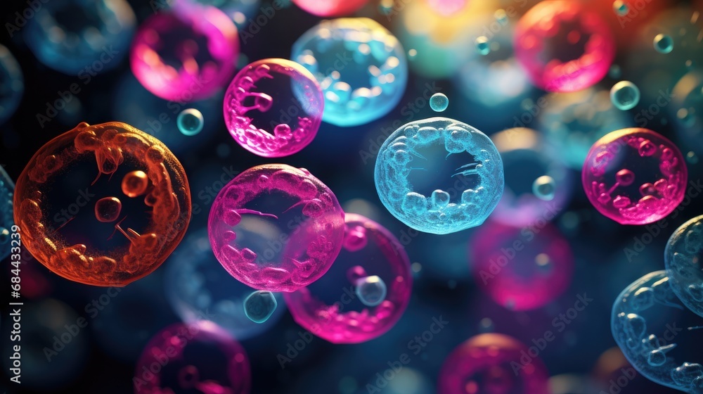 Poster a bunch of bubbles floating in the air. generative ai.