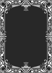 white vintage lines Black card background, blank background for inserting text.