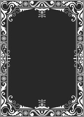 white vintage lines Black card background, blank background for inserting text.