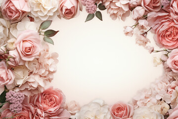 rose petals frame for Valentine day,Generated By Ai
