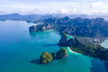 Zelfklevend Fotobehang Railay Beach, Krabi, Thailand Railay Beach Krabi Thailand, the tropical beach of Railay Krabi