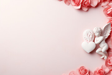 pink rose petals for valentine day,Generated By Ai