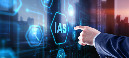 IAS International Accounting Standards. Financial statements - obrazy, fototapety, plakaty