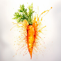 carrot on a white background, watercolor illustration
