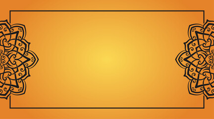 yellow background, with ornamental mandala