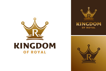 Kingdom of Royal Logo suggests a logo design fit for regal, majestic brands. It's ideal for luxury, heritage, and high-end businesses seeking a powerful, distinguished visual identity. - obrazy, fototapety, plakaty