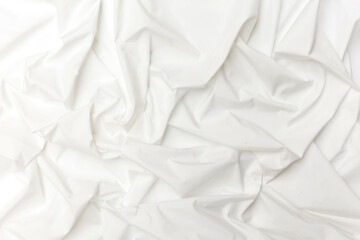 Abstract background Luxury white fabric background with waves, white and gray satin texture. Wrinkled fabric from satin, silk and cotton.