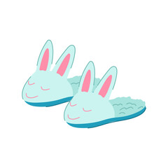 baby kid slippers cartoon. childhood comfortable, cute lifestyle, animal casual baby kid slippers sign. isolated symbol vector illustration