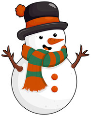 Cute Christmas snowman clipart,PNG file no background