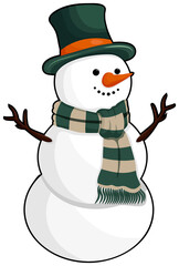 Cute Christmas snowman clipart,PNG file no background