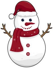 Cute Christmas snowman clipart,PNG file no background