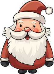 Cute Santa Claus cartoon character flat design clip art, PNG file no background