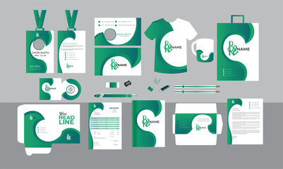 Brand Identity Mock-Up of the stationery set.Business office stationary mockup template of File folder,   corporate mug, T-shirt, CD Disk, and cover.