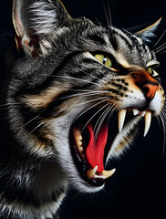 portrait of a cat with tongue ai generative