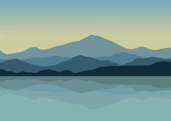 Landscape with lake, vector illustration design.