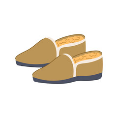 Obraz premium people man slippers cartoon. young male, home feet, person pajamas people man slippers sign. isolated symbol vector illustration