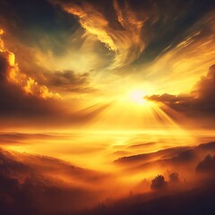 sunset over the mountains