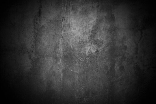 Old wall texture cement dark black gray background abstract grey color design are light with white gradient background.