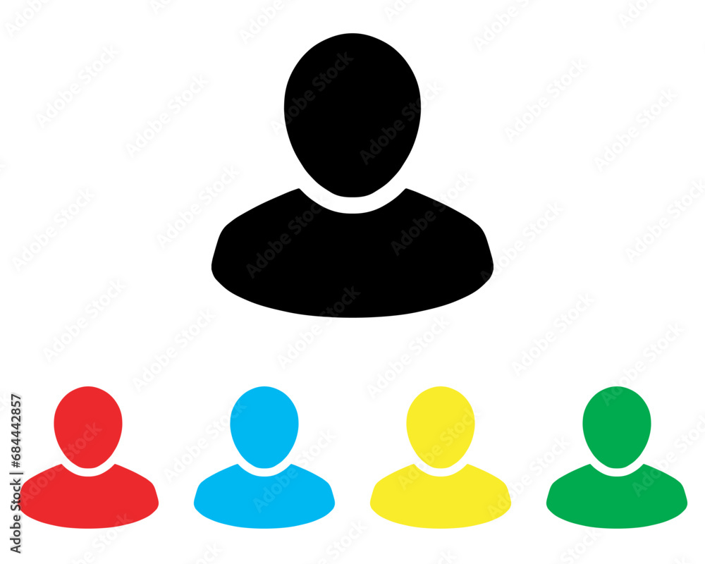 Poster user icon vector. profile icon sign symbol in trendy flat style. set elements in colored icons. prof