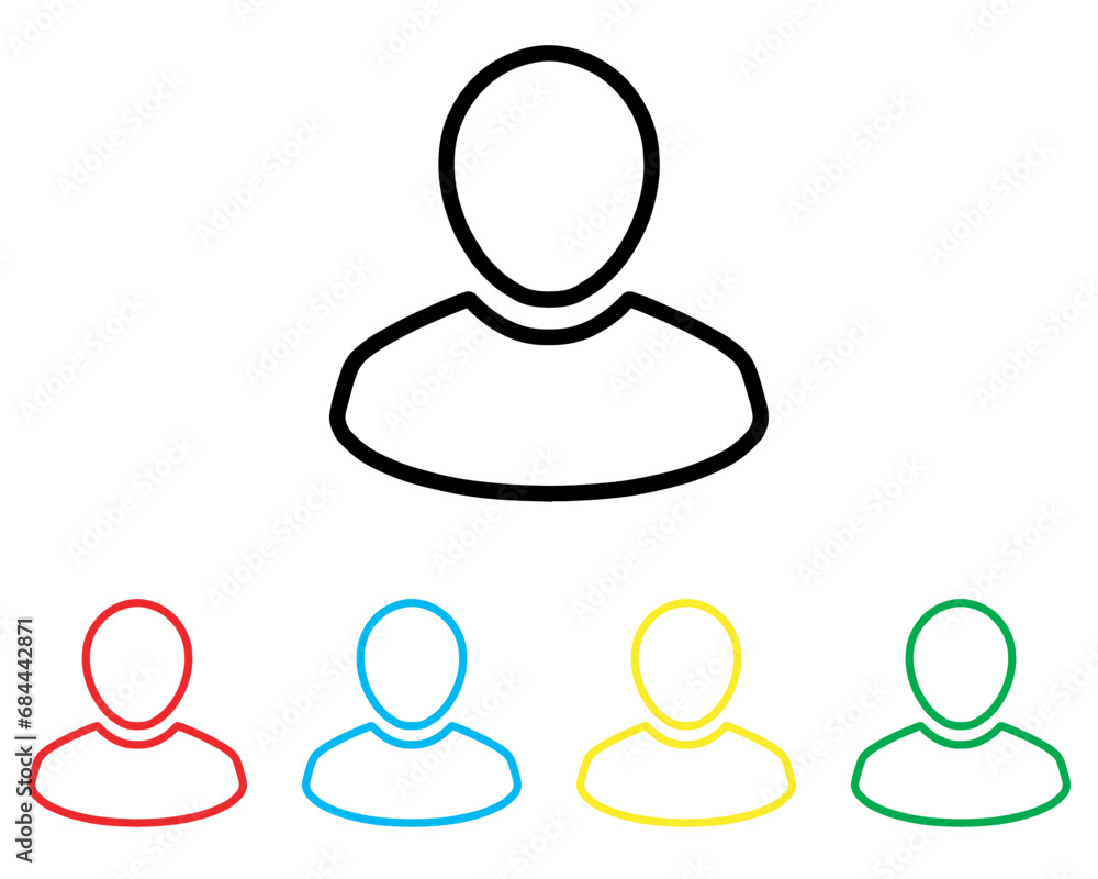 Poster user icon vector. profile icon sign symbol in trendy flat style. set elements in colored icons. prof